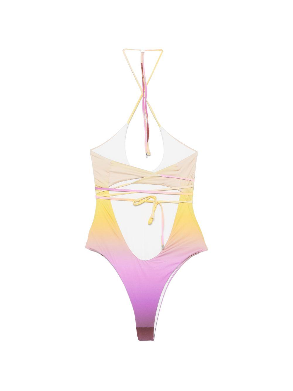 Costume da bagno intero in giallo e rosa The attico - donna 