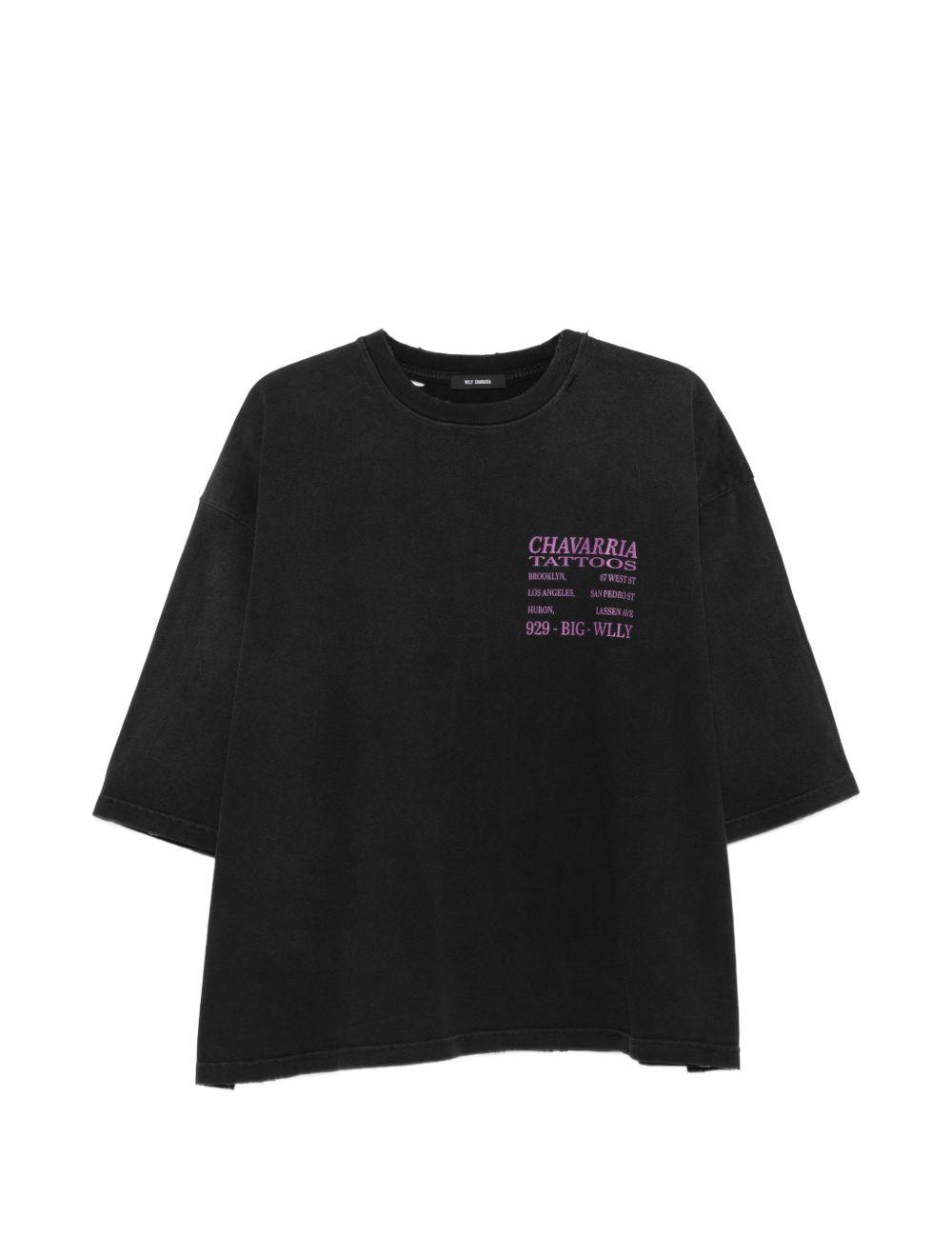 T-shirt con stampa in nero Willy chavarria - uomo 