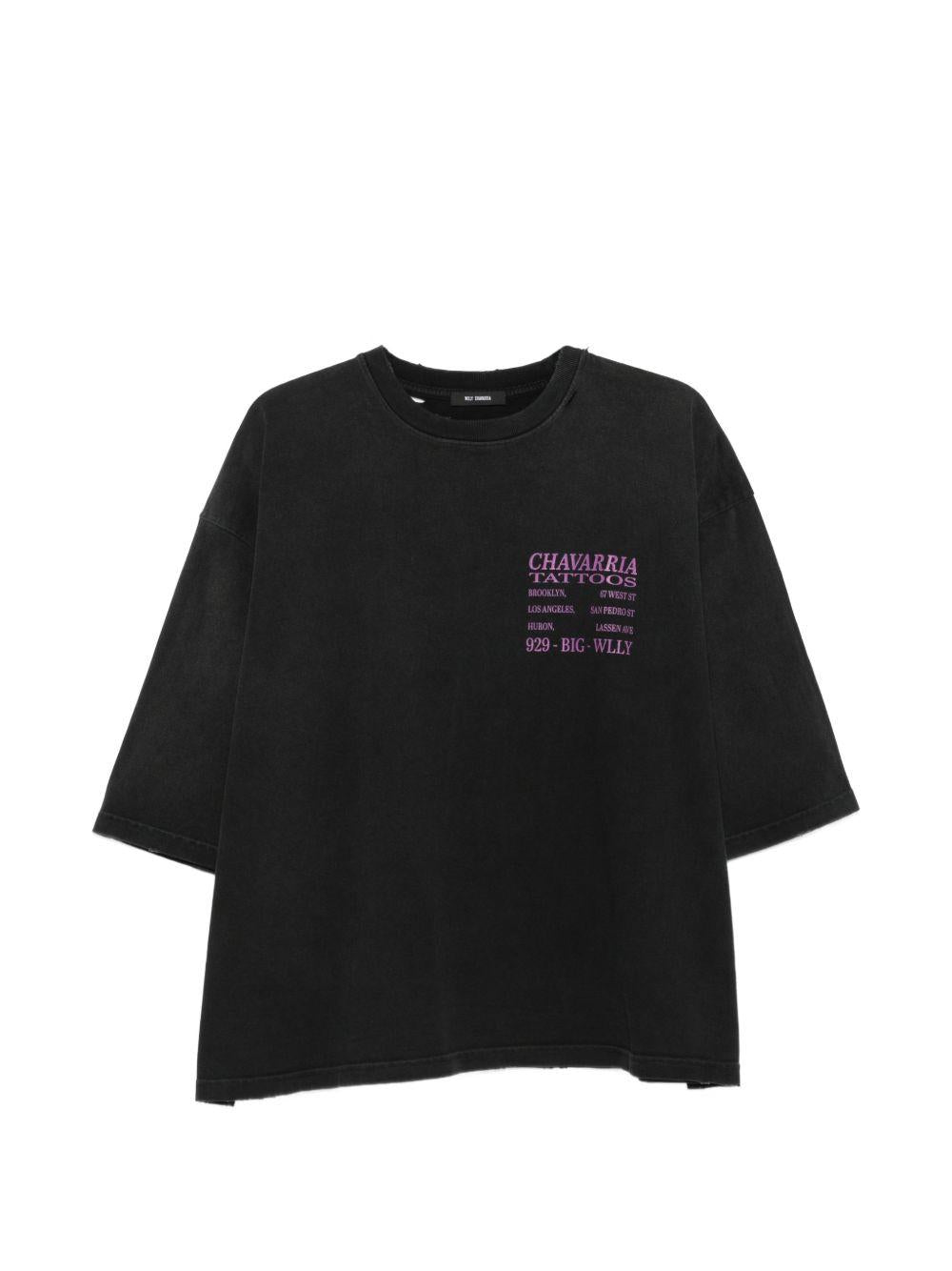 T-shirt con stampa in nero Willy chavarria - uomo 