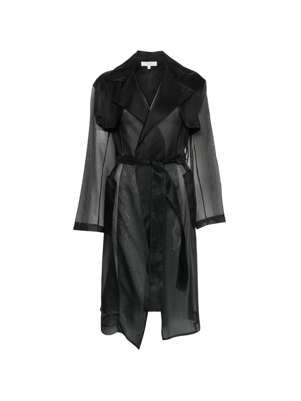 Cappotto trasparente con cintura in nero Antonelli - donna 