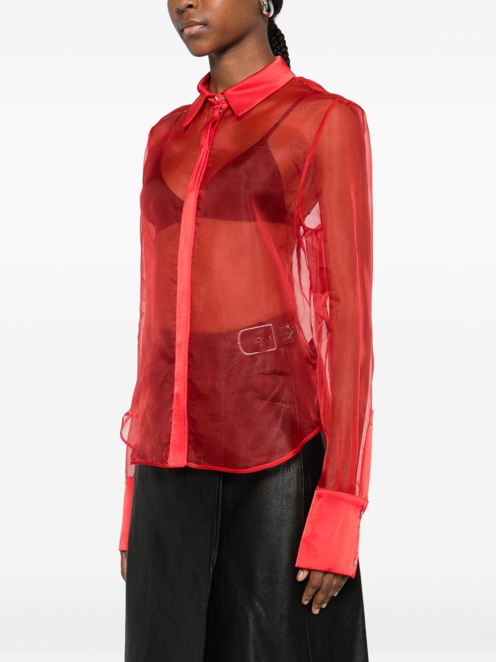 Camicia semi trasparente in rosso David Koma - donna 