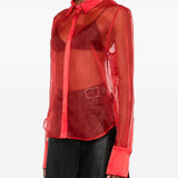 Camicia semi trasparente in rosso David Koma - donna 