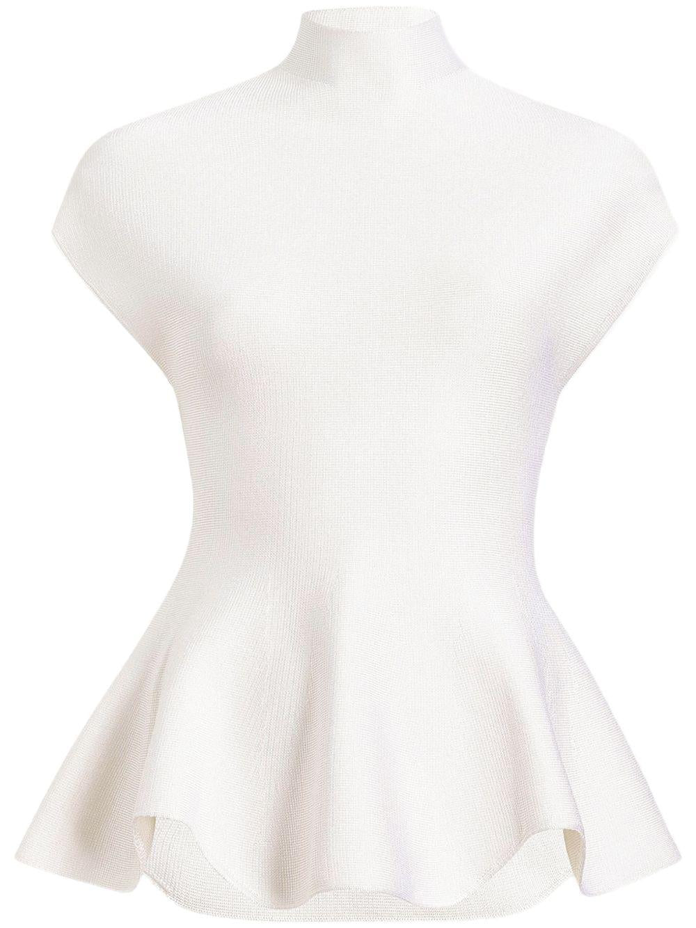 Top con orlo a peplum in bianco Khaite - donna 