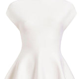 Top con orlo a peplum in bianco Khaite - donna 