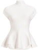 Top con orlo a peplum in bianco Khaite - donna
