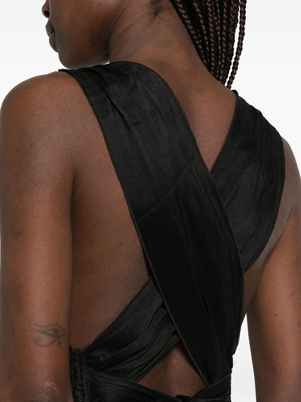 Top con allacciatura sul retro in nero Maurizio - donna 