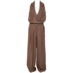 Tuta intera con scollo a V in marrone Batakovic - donna 