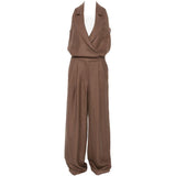 Tuta intera con scollo a V in marrone Batakovic - donna 