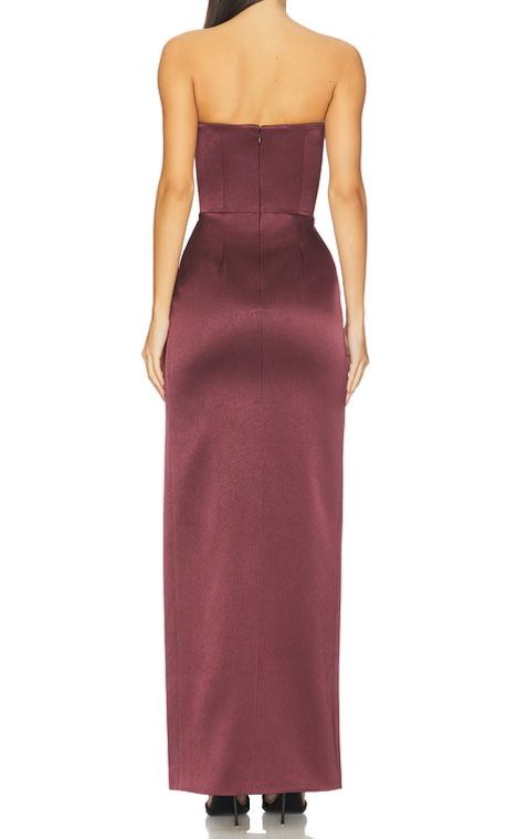 Abito bustier in crêpe di raso in viola Alex perry - donna 