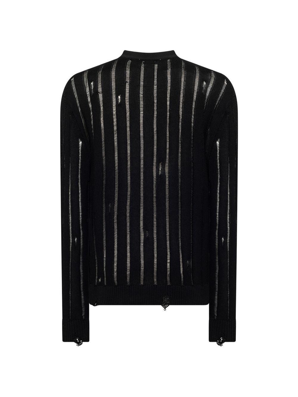 Cardigan effetto vissuto con bottoni in nero Laneus - uomo 