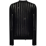 Cardigan effetto vissuto con bottoni in nero Laneus - uomo 