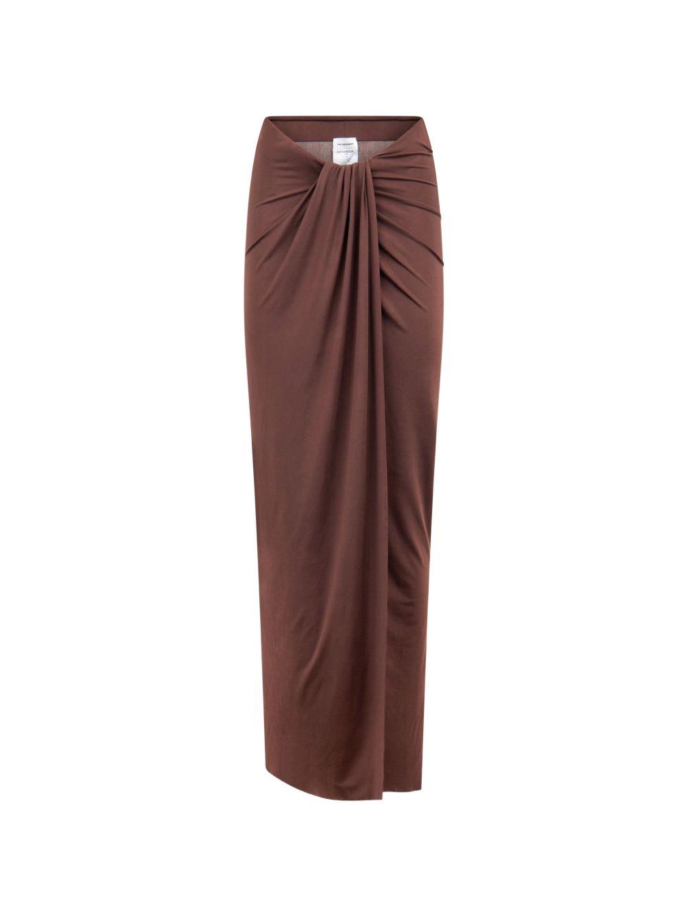 Gonna lunga drappeggiata anja in marrone The andamane - donna 