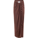 Gonna lunga drappeggiata anja in marrone The andamane - donna 