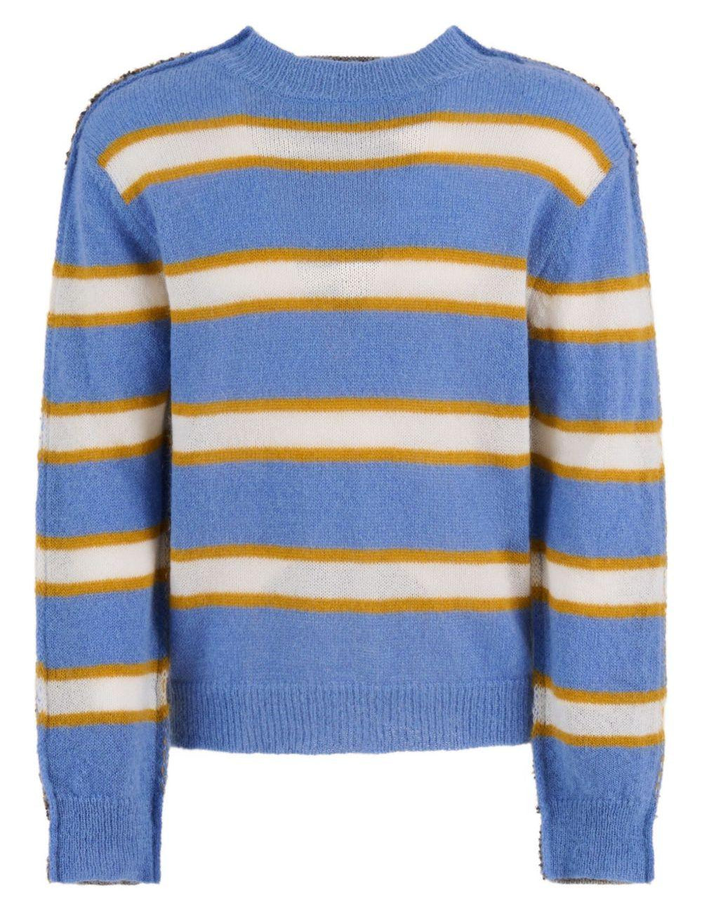 Maglione a righe in celeste Marni - uomo 