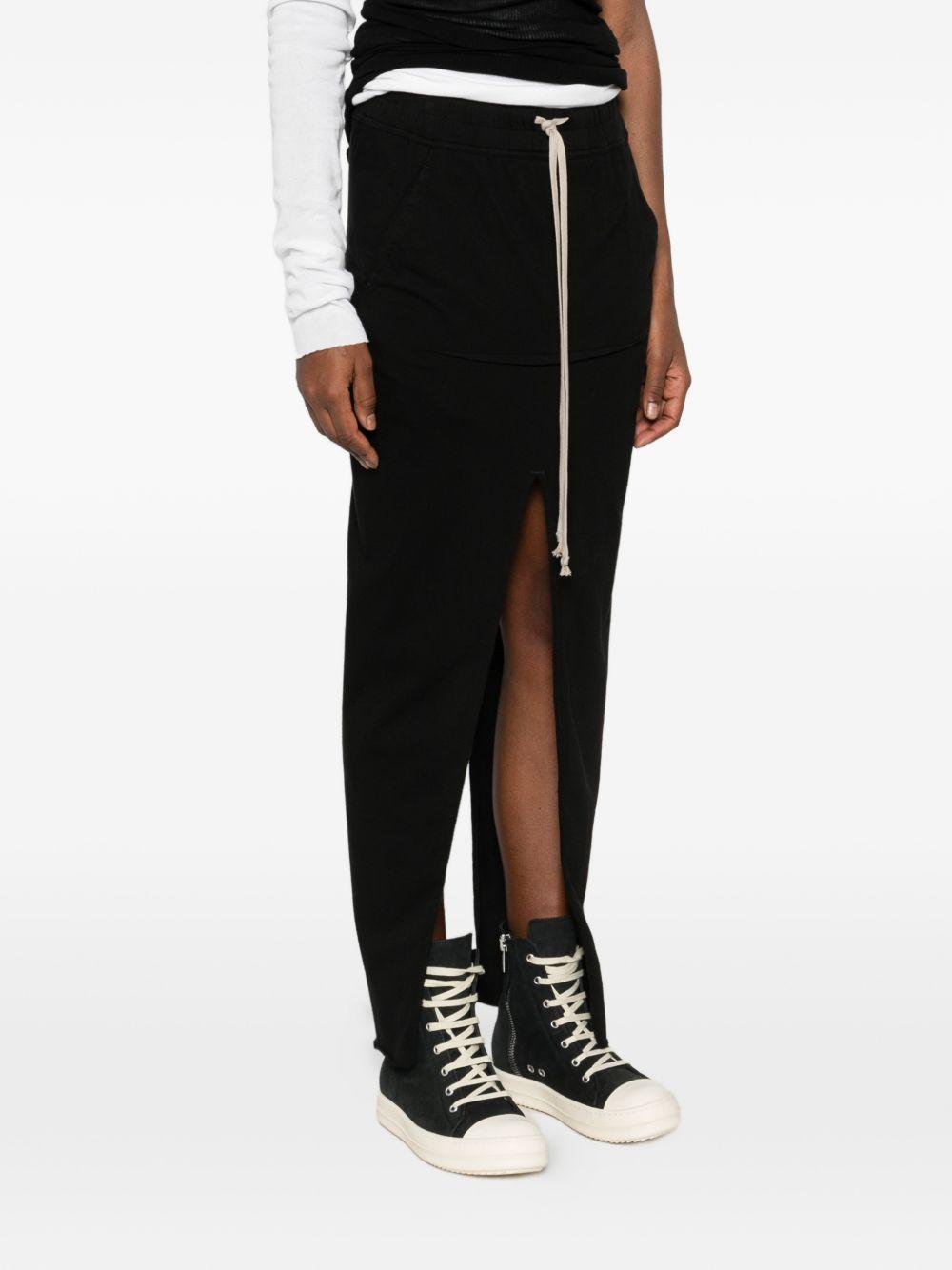 Gonna lunga con coulisse in nero Rick owens drkshdw - donna 