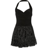 Abito scollo halter Cayla in nero norma kamali - donna 