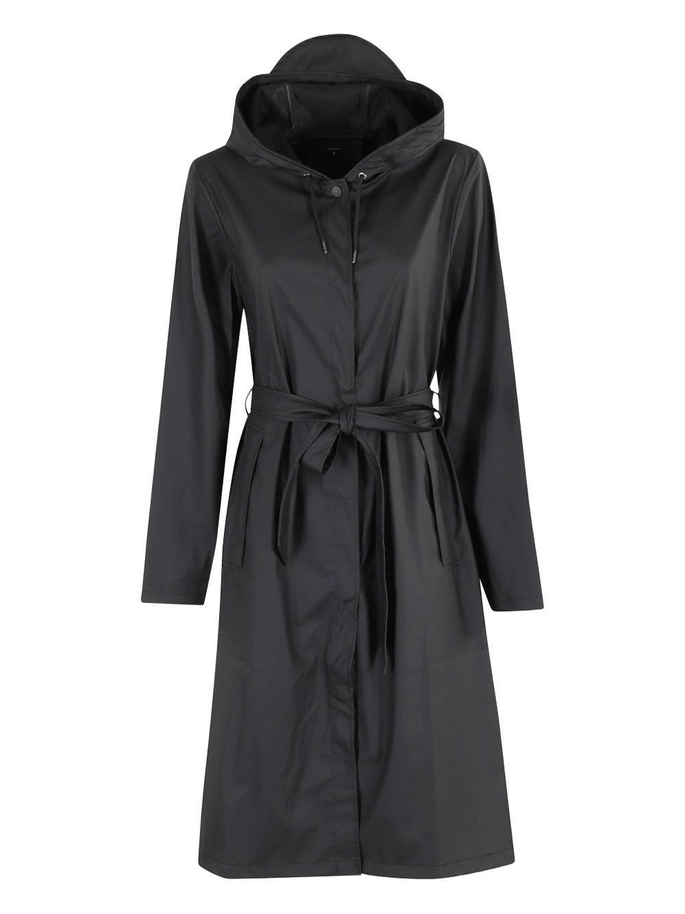 Giacca A-Line W lunga in nero Rains - uomo 