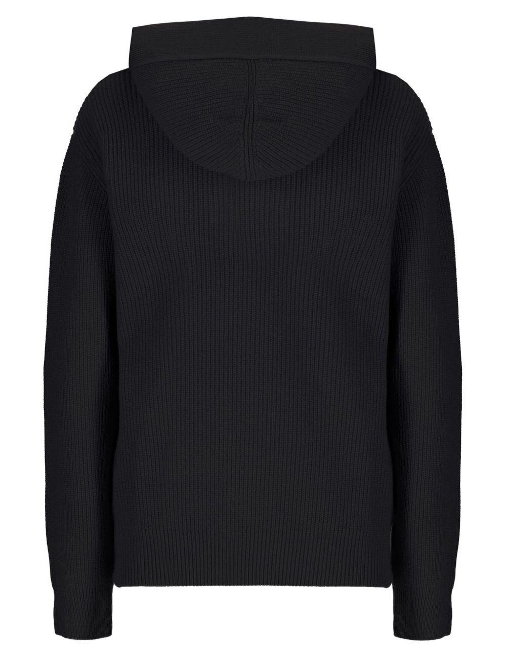 Felpa in maglia con cappuccio  in nero Laneus - uomo 