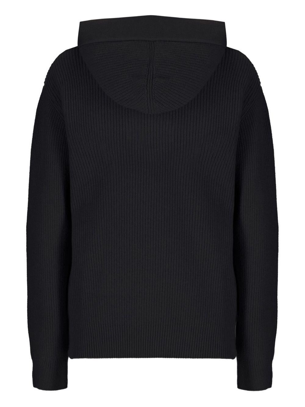 Felpa in maglia con cappuccio  in nero Laneus - uomo 
