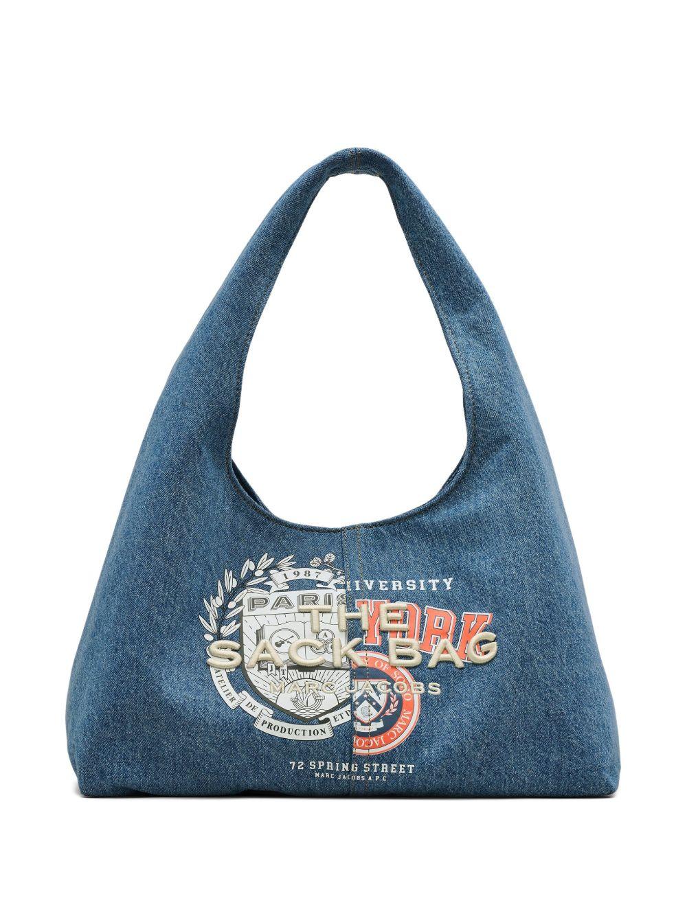 Borsa a spalla the sack grande in denim blu Marc Jacobs - donna 