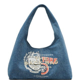 Borsa a spalla the sack grande in denim blu Marc Jacobs - donna 