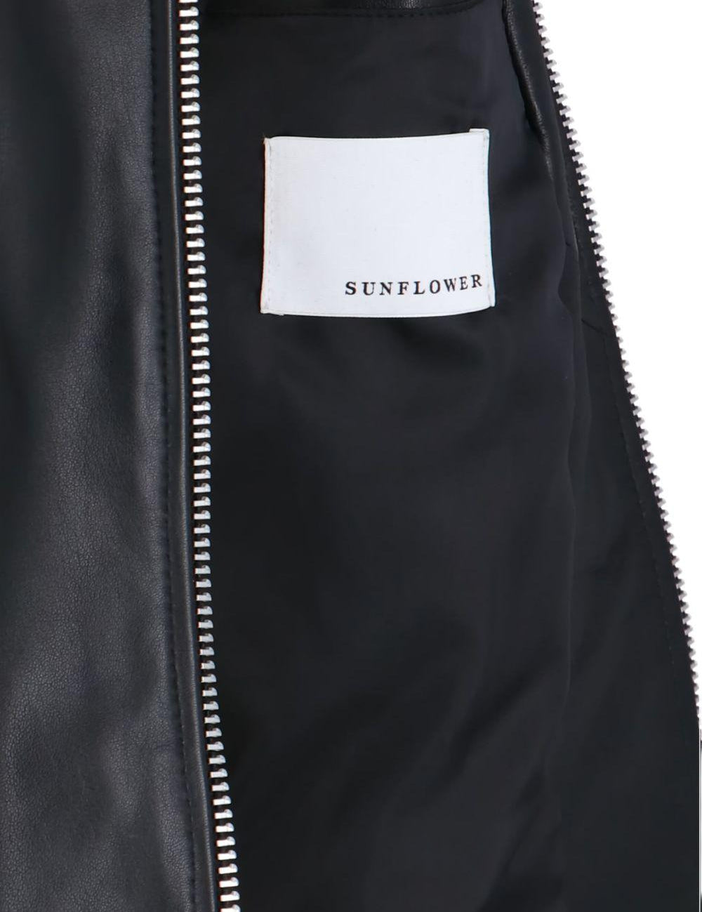 Giacca in pelle con zip in nero Sunflower - uomo 