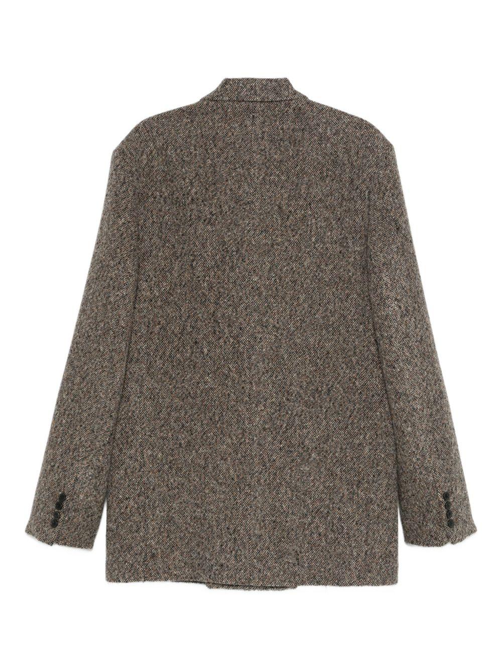 Blazer oversize in tweed di misto lana rodgers in marrone Dries van noten - uomo 