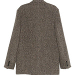 Blazer oversize in tweed di misto lana rodgers in marrone Dries van noten - uomo 