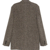 Blazer oversize in tweed di misto lana rodgers in marrone Dries van noten - uomo 