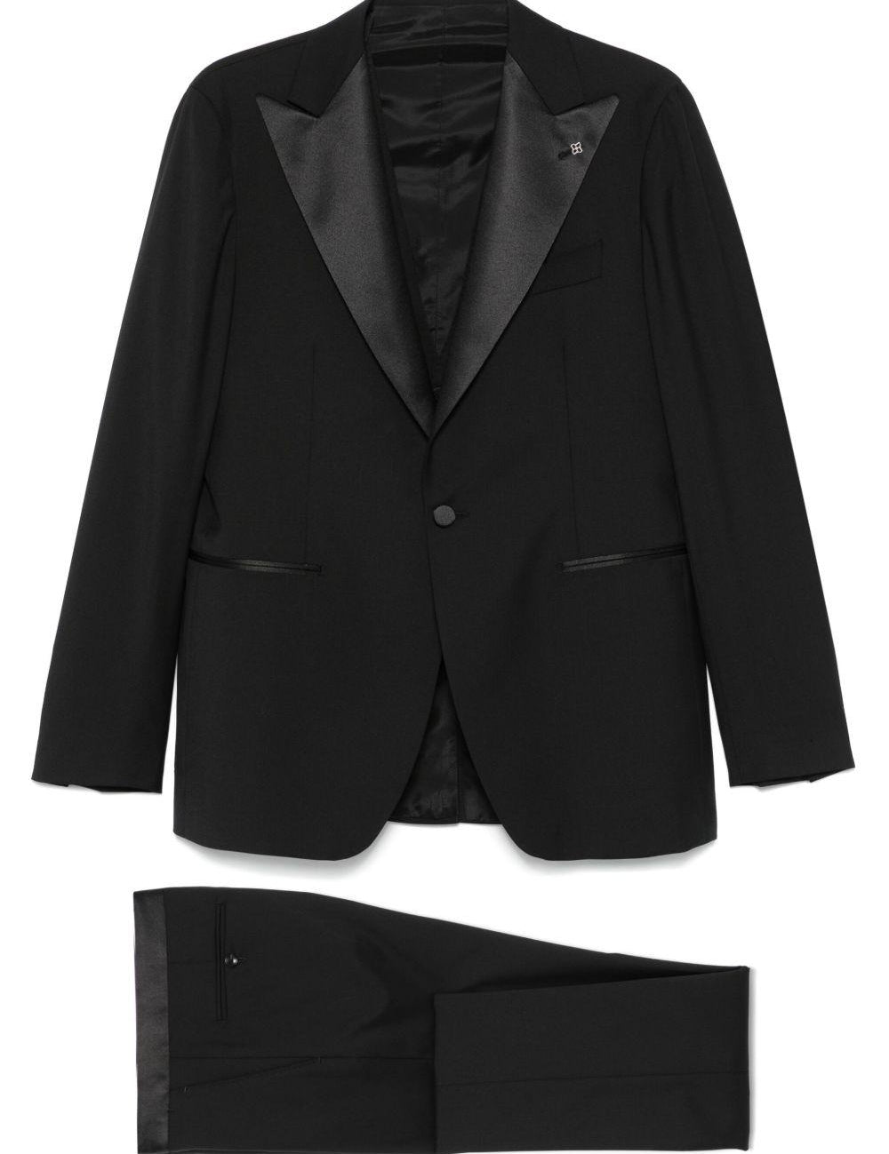 Completo monopetto in lana vergine in nero Tagliatore - uomo 