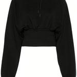 Felpa crop in nero Adidas by stella mc cartney - donna 