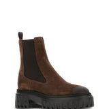 Stivali in pelle con inserti elasticizzati in marrone Hogan - donna 