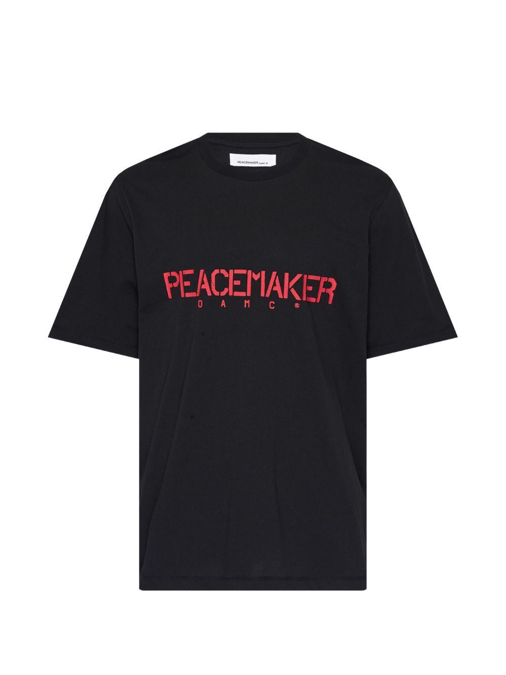 T-shirt con stampa del logo in nero Oamc peacemaker - uomo 