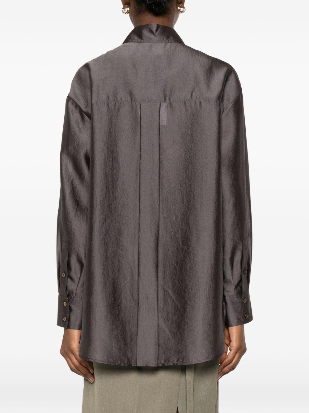 Camicia con design satinato in marrone R2w - donna 