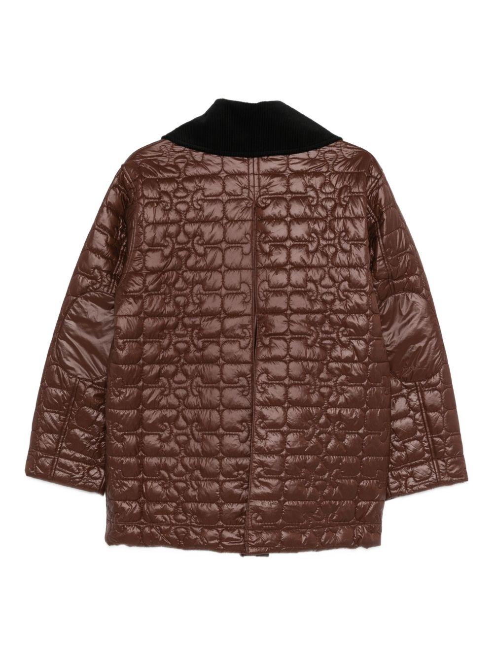 Cappotto trapuntato in marrone Ganni - donna 
