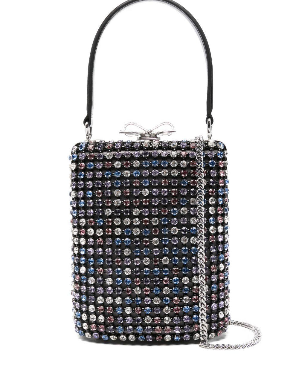 Borsa mini con cristalli in nero Self-Portrait - donna 