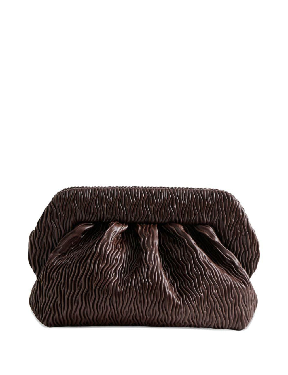 Clutch bios arricciata in marrone themoirè - donna 
