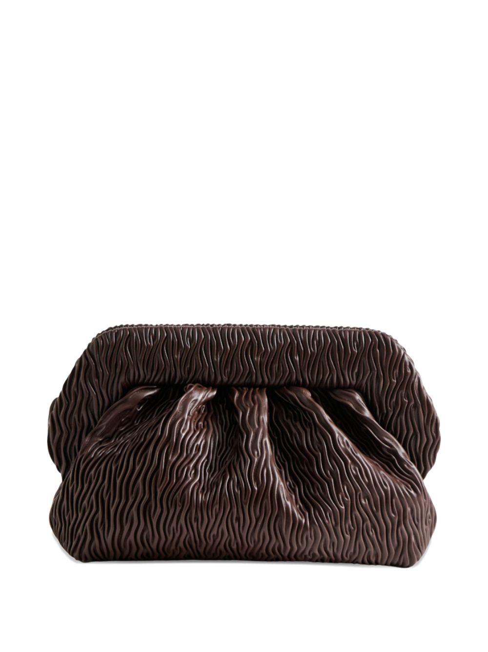 Clutch bios arricciata in marrone themoirè - donna 