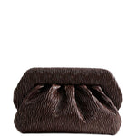 Clutch bios arricciata in marrone themoirè - donna 