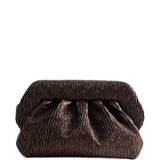 Clutch bios arricciata in marrone themoirè - donna 