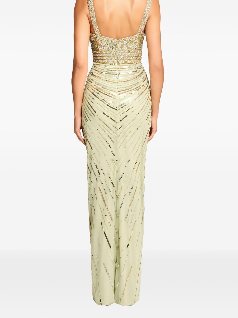 Abito Elixir lungo con paillettes in verde Jenny packham - donna 