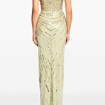 Abito Elixir lungo con paillettes in verde Jenny packham - donna 