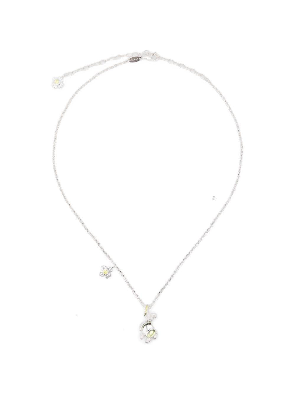 Collana con ciondolo a forma di orso fiore in argento Yvmin - donna 