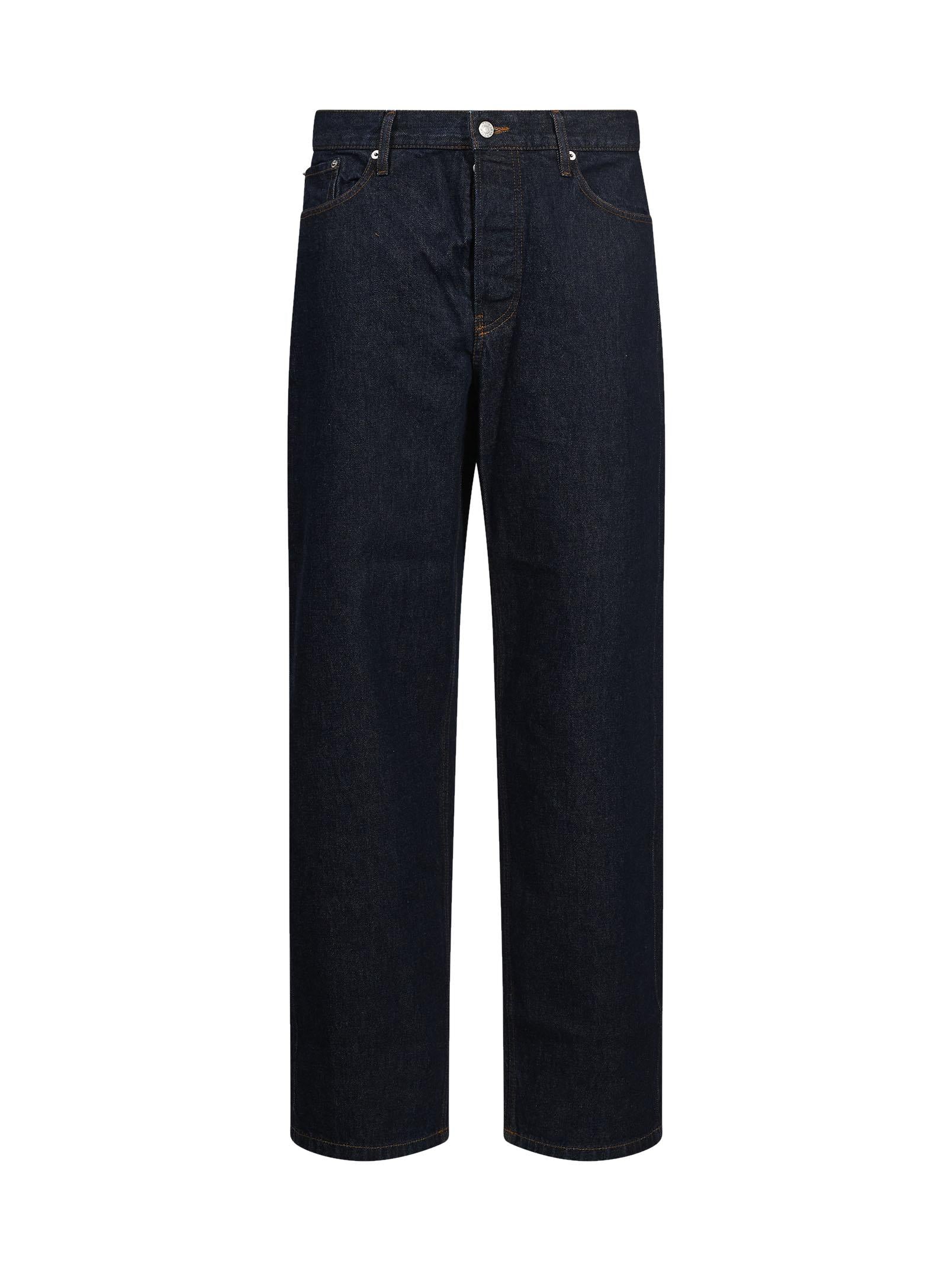 Jeans straight in denim indigo raw 