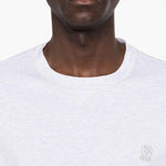 T-shirt con logo a girocollo in bianco Brunello cucinelli - uomo 
