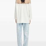 T-shirt a maniche lunghe con dettaglio trasparente in bianco Mm6 maison margiela - donna 