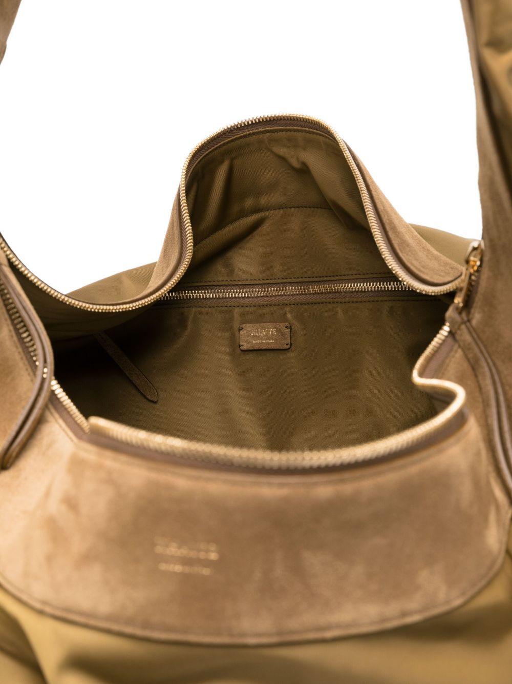 Borsa a spalla con finiture in pelle scamosciata marrone Khaite - donna 