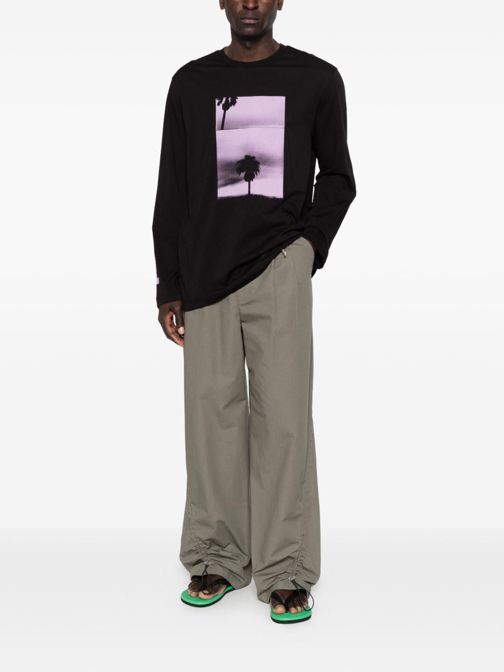 T-shirt a maniche lunghe in nero Oamc peacemaker - uomo 