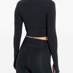 Top a maniche lunghe con dettaglio del logo in nero Adidas by stella mc cartney - donna 