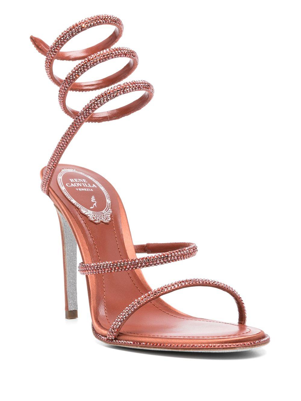 Sandali Cleo in rosso ruggine Rene caovilla - donna 